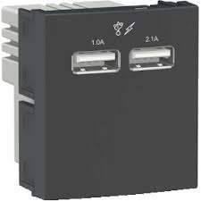 RODA DOBLE PUERTO USB 2.0 2.1A 220V 2M GRIS