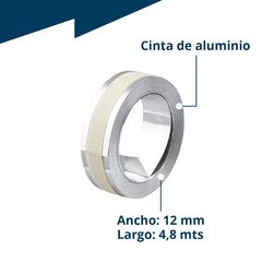 Cinta Aluminio S/Adhesivo M1011 12mm X 4.8mts 31000
